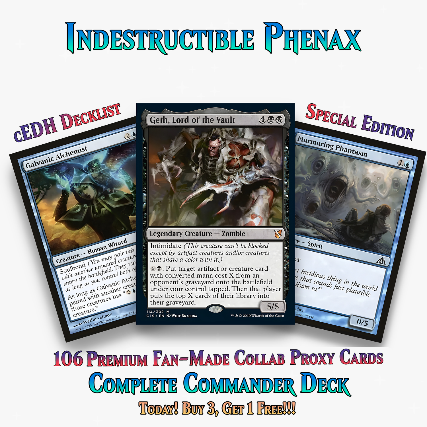 Indestructible Phenax Commander Deck –  106+ Cards - ProxyTCG