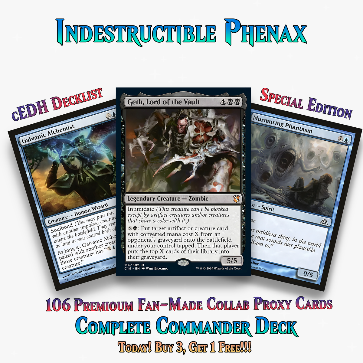 Indestructible Phenax Commander Deck –  106+ Cards - ProxyTCG