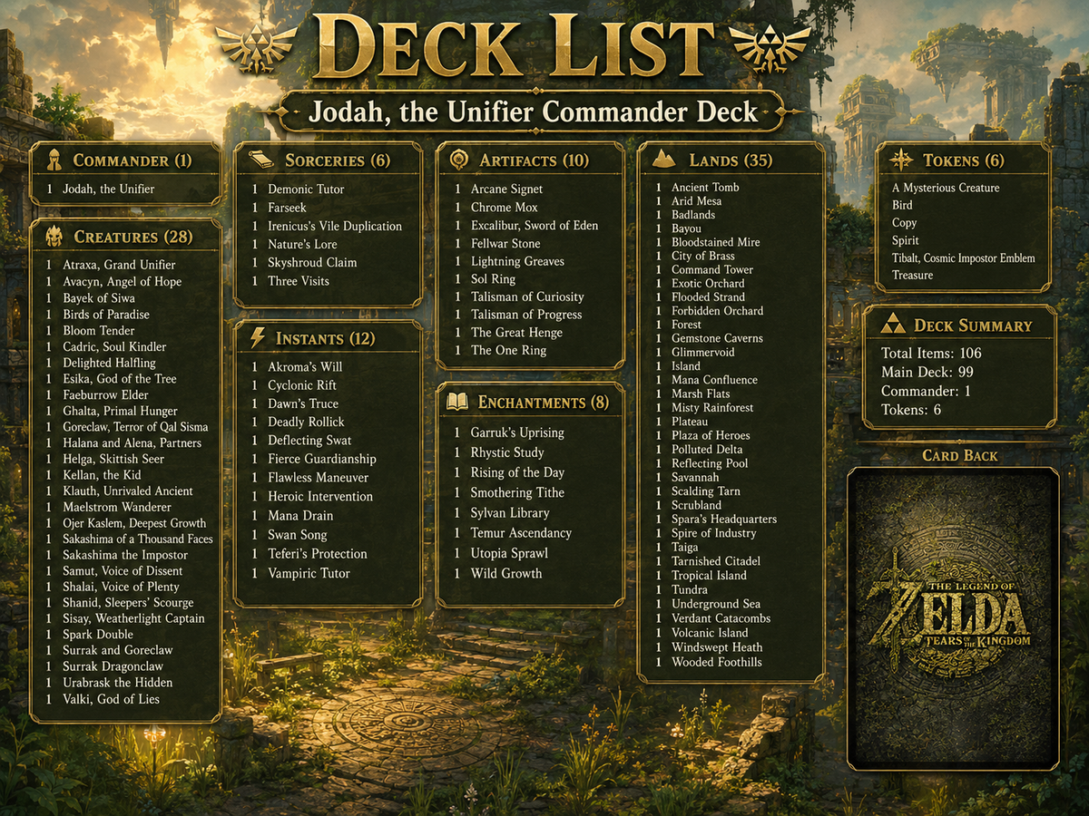 Savior of Hyrule Commander Deck | 116+ Cards | ProxyTCG