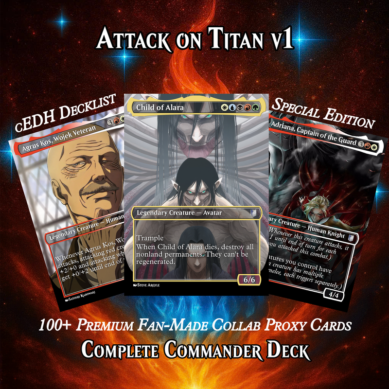 ATTACK ON TITAN COMMANDER DECK –  110+ CARDS - ProxyTCG