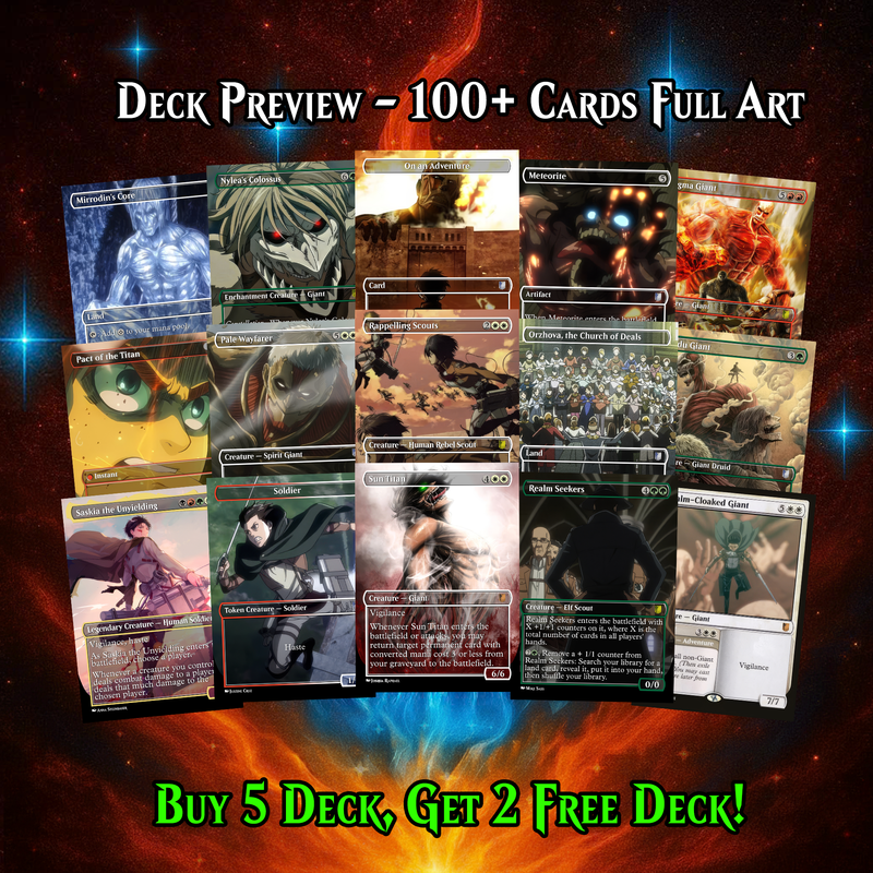 ATTACK ON TITAN COMMANDER DECK –  110+ CARDS - ProxyTCG