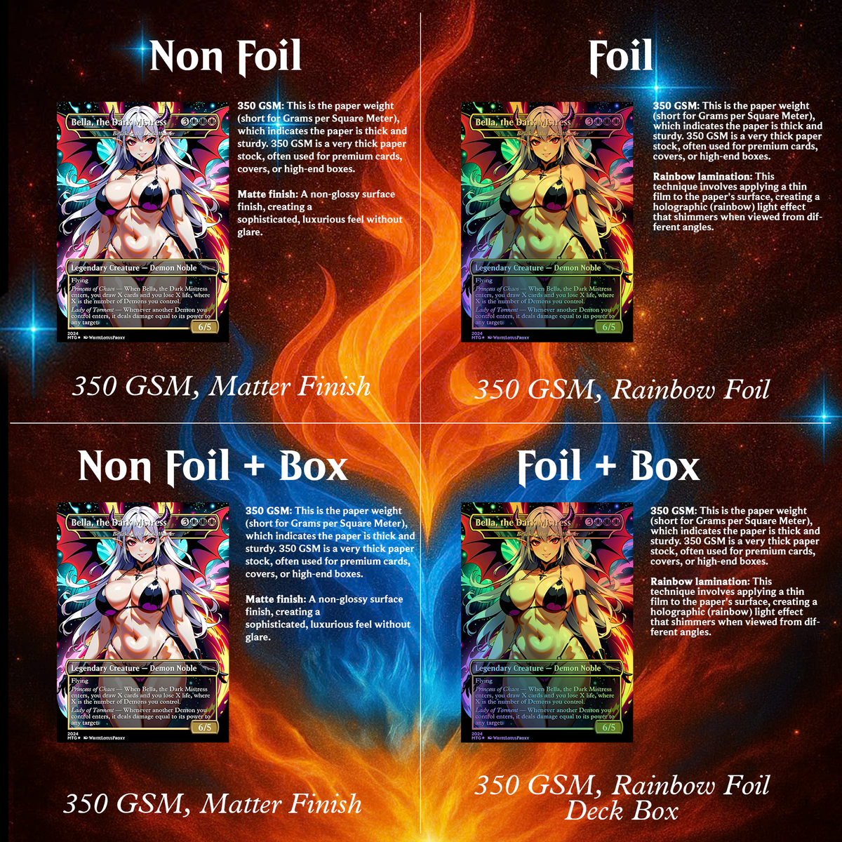 Demon Tribal Anime Style MTG Proxy Commander Deck - 109 Cards | ProxyTCG