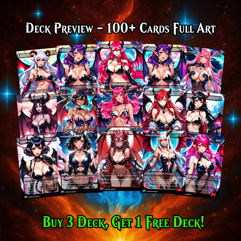 Demon Tribal Anime Style MTG Proxy Commander Deck - 109 Cards | ProxyTCG