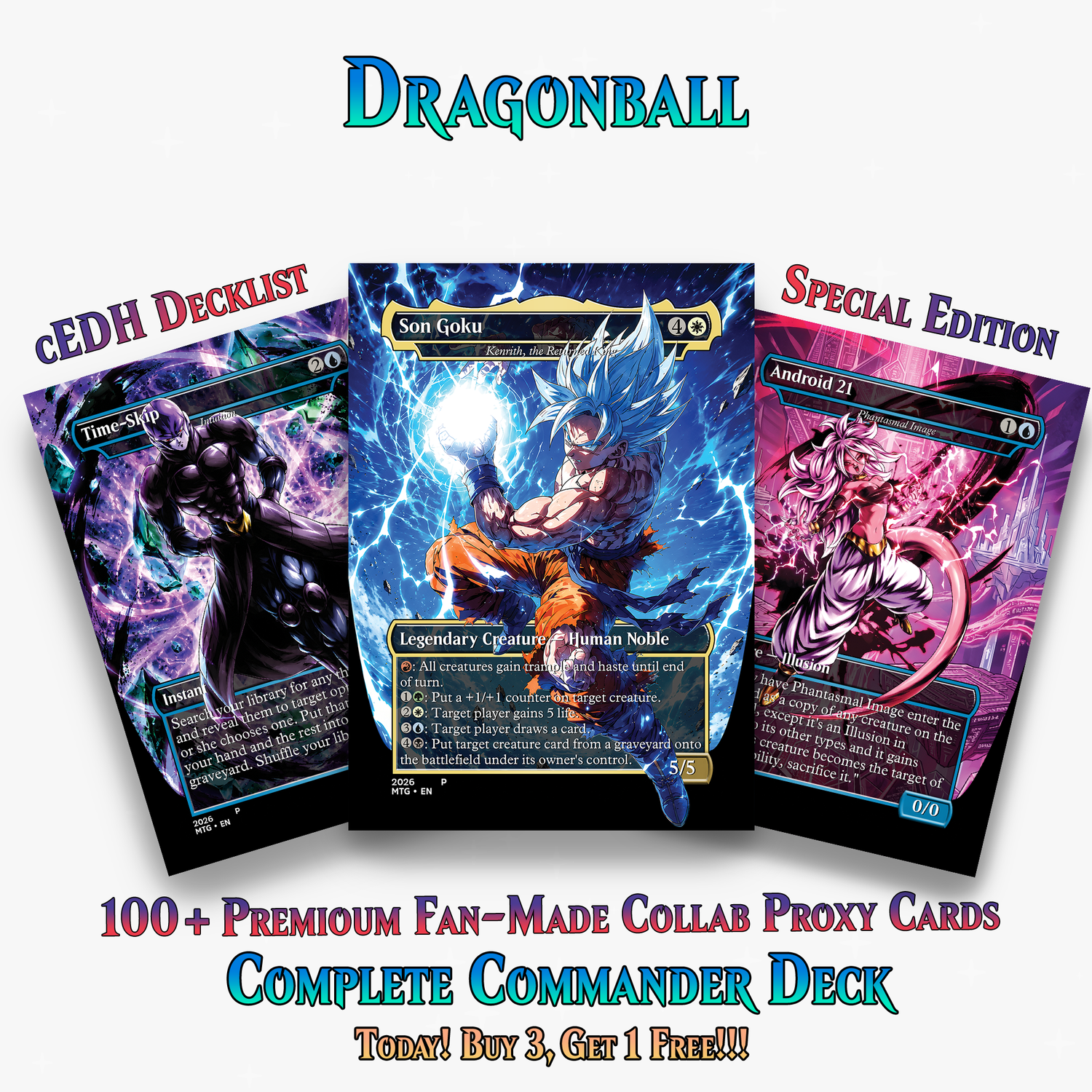 | New | Dragon Ball MTG Proxy Commander Deck - 115+ Pcs Saiyan Warrior Set