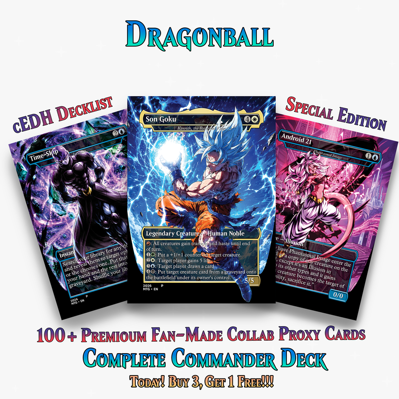 | New | Dragon Ball MTG Proxy Commander Deck - 115+ Pcs Saiyan Warrior Set