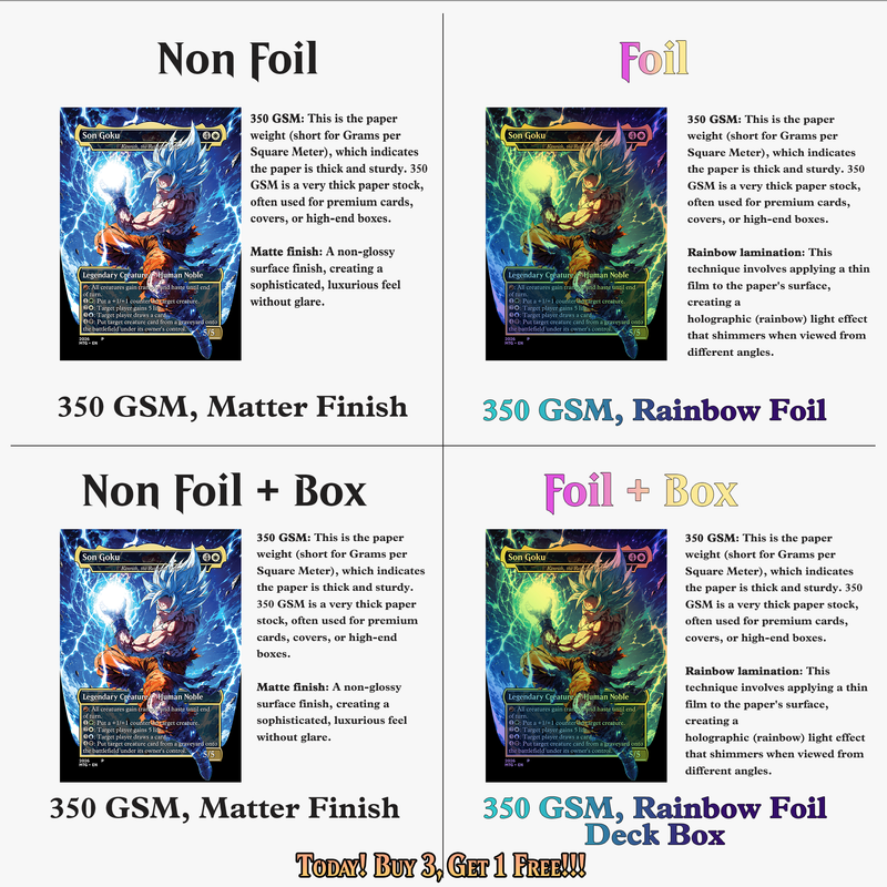 | New | Dragon Ball MTG Proxy Commander Deck - 115+ Pcs Saiyan Warrior Set