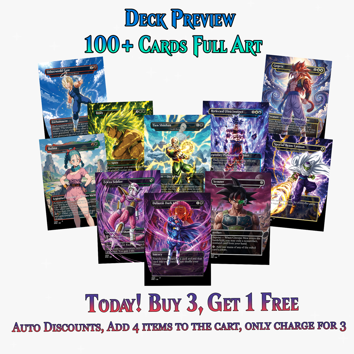 | New | Dragon Ball MTG Proxy Commander Deck - 115+ Pcs Saiyan Warrior Set