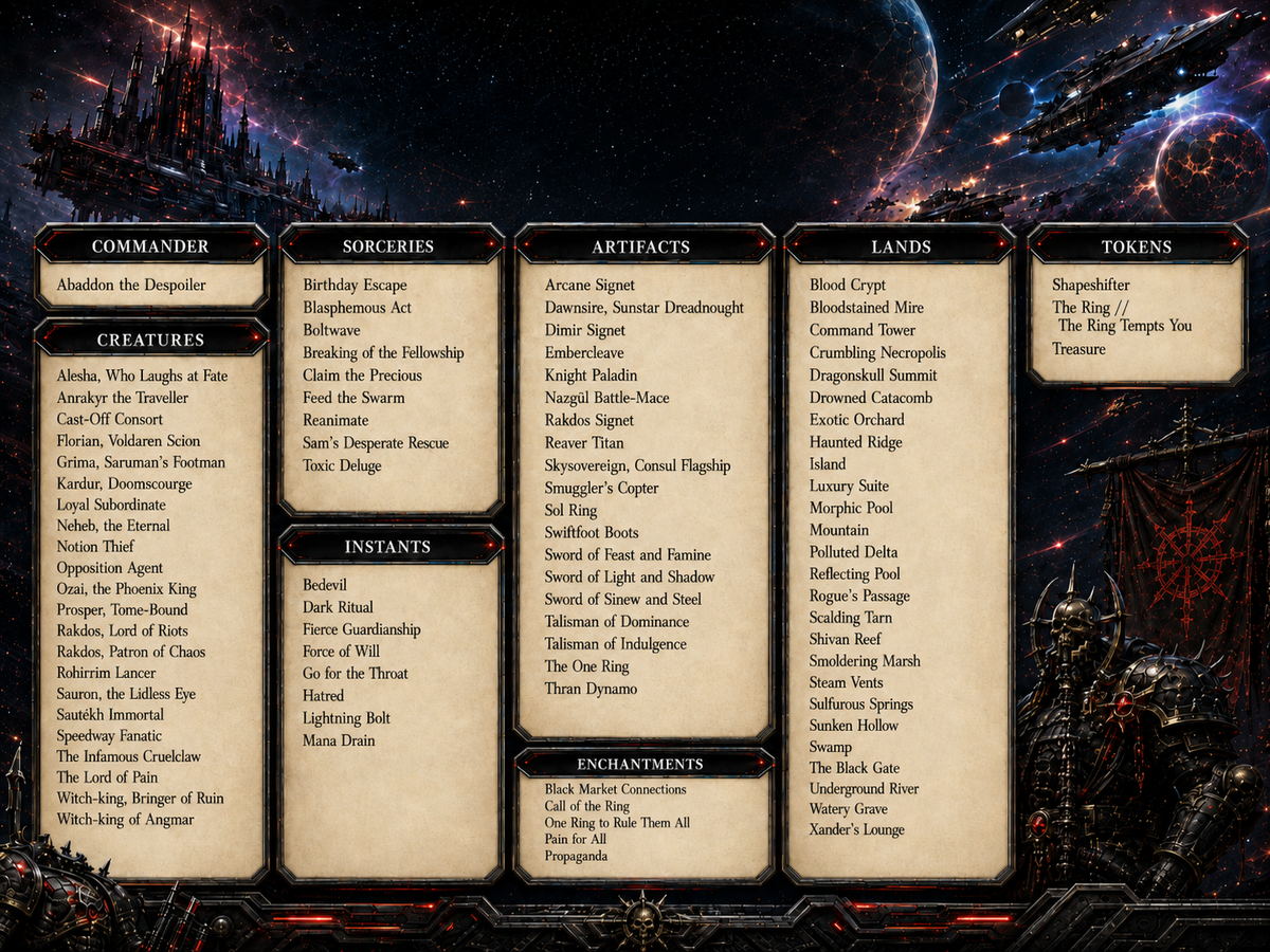 Star Wars Rise of the Sith Proxy Commander Deck | 100 Cards | ProxyTCG