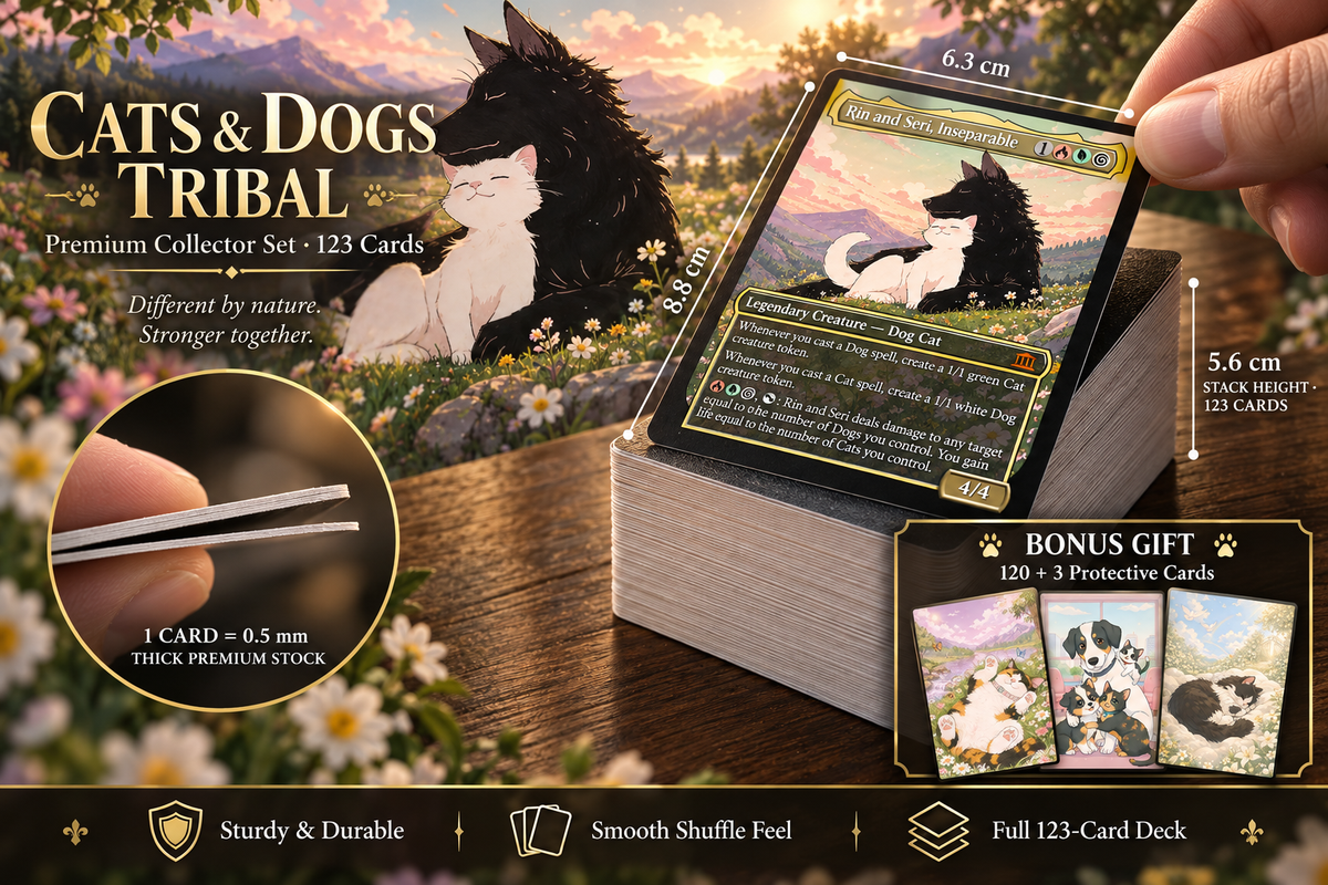 Cats & Dogs Tribal Commander Deck | 100-Card Fan-Made MTG Proxy EDH Set | Anime Token Swarm Deck [mockai LK-229 sha:79309dde]