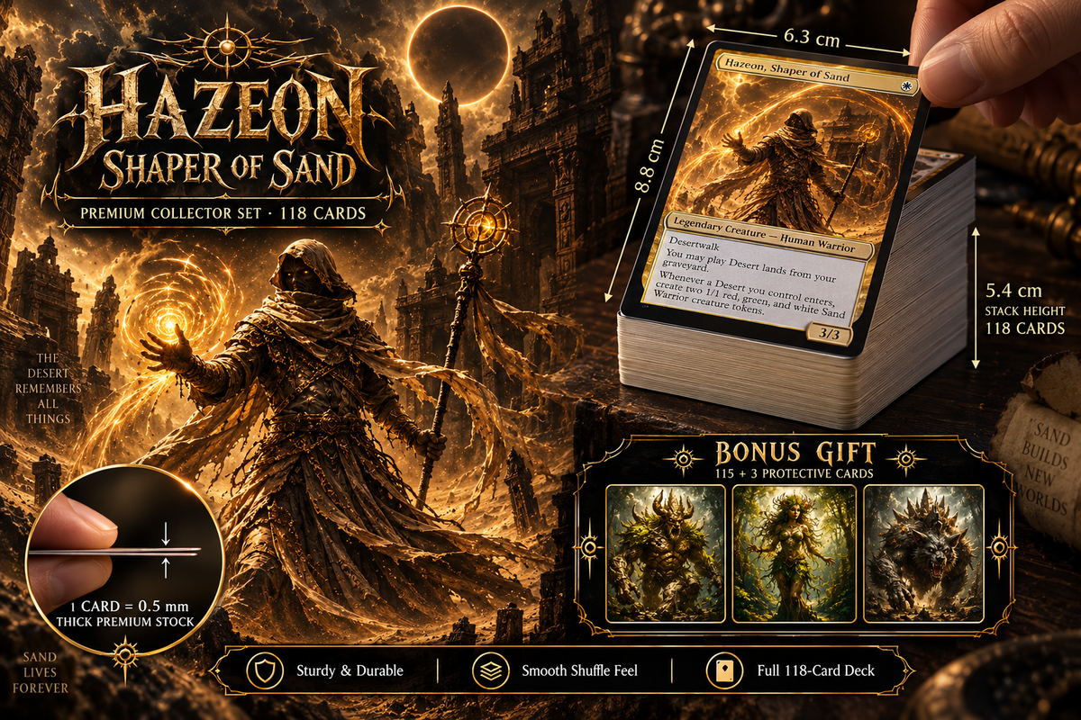 Hazezon Desert Commander Deck – Sand Warrior Token & Desert Lands Strategy | Custom 100+ Card | ProxyTCG [mockai LK-236 sha:97bb9955]