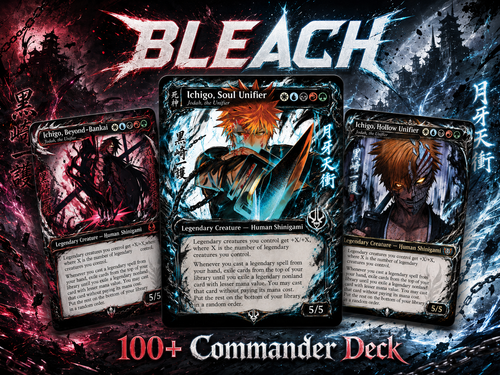 Bleach Ichigo Commander Proxy Deck – Jodah 5-Color Legendary | 100+ Custom Art Cards