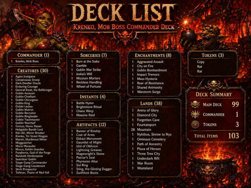 Goblin Tribal Commander Deck - 112+ Cards | ProxyTCG