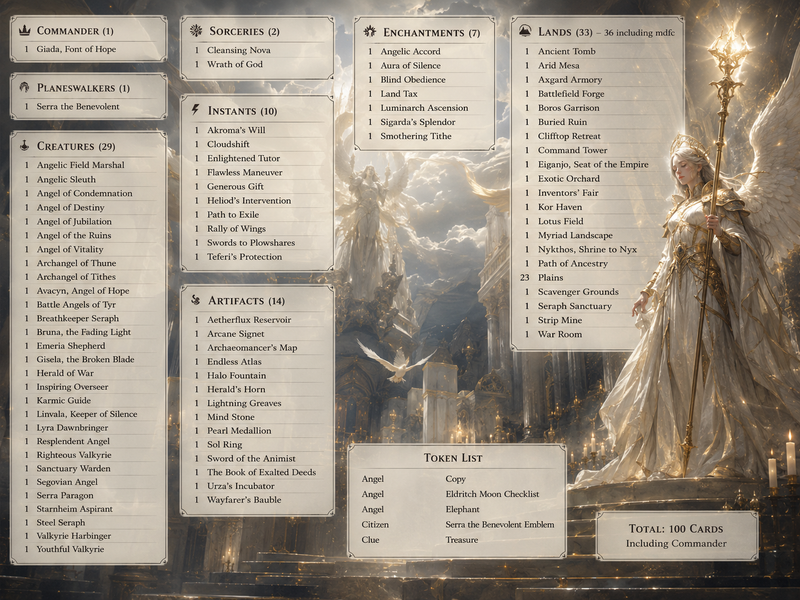Giada Angels Tribal Commander Deck | 115+ Cards | ProxyTCG