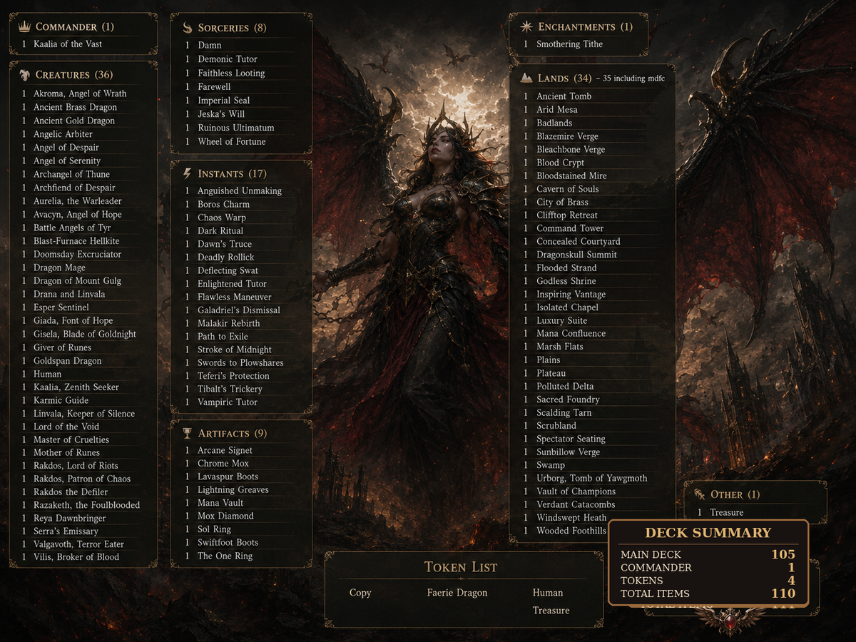 Kaalia of the Vast 2 Commander Deck | 113+ Cards | ProxyTCG