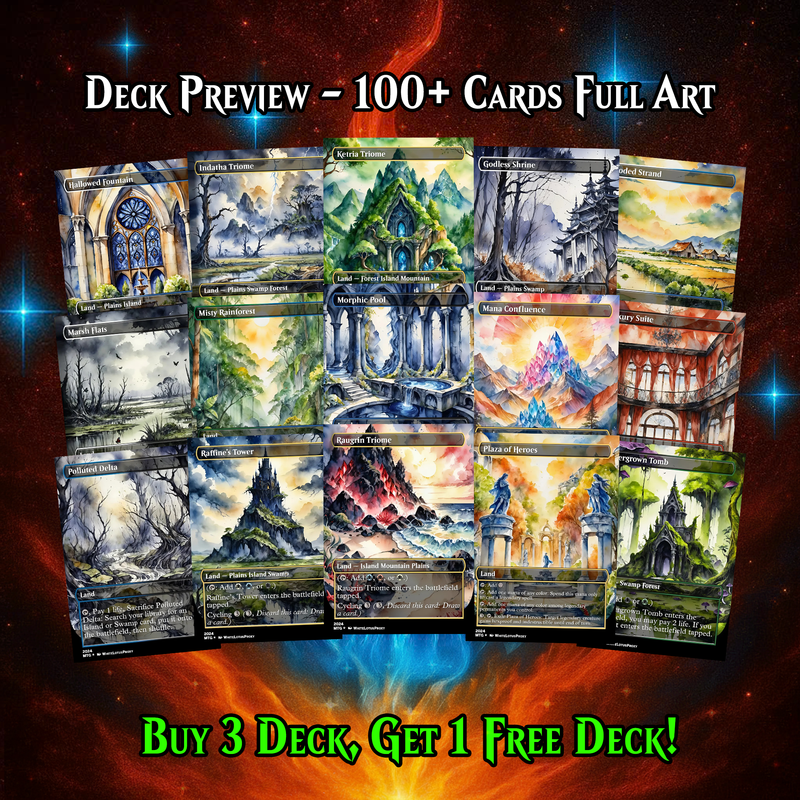 Anime Watercolor Lands Pack | 54+ Lands for EDH | ProxyTCG