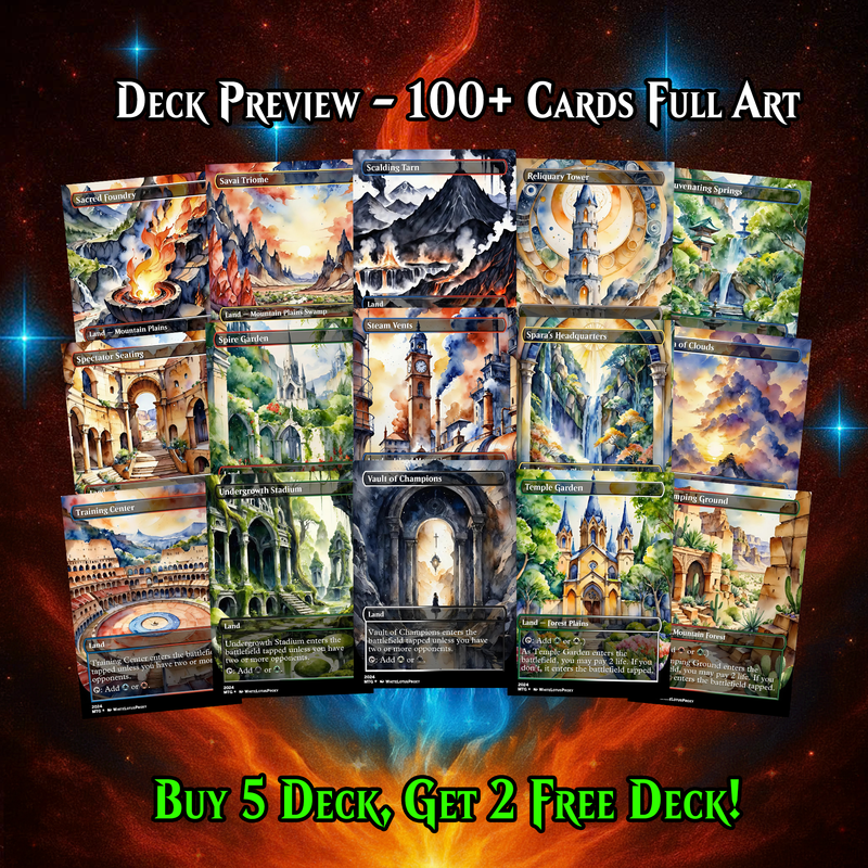 Anime Watercolor Lands Pack | 54+ Lands for EDH | ProxyTCG
