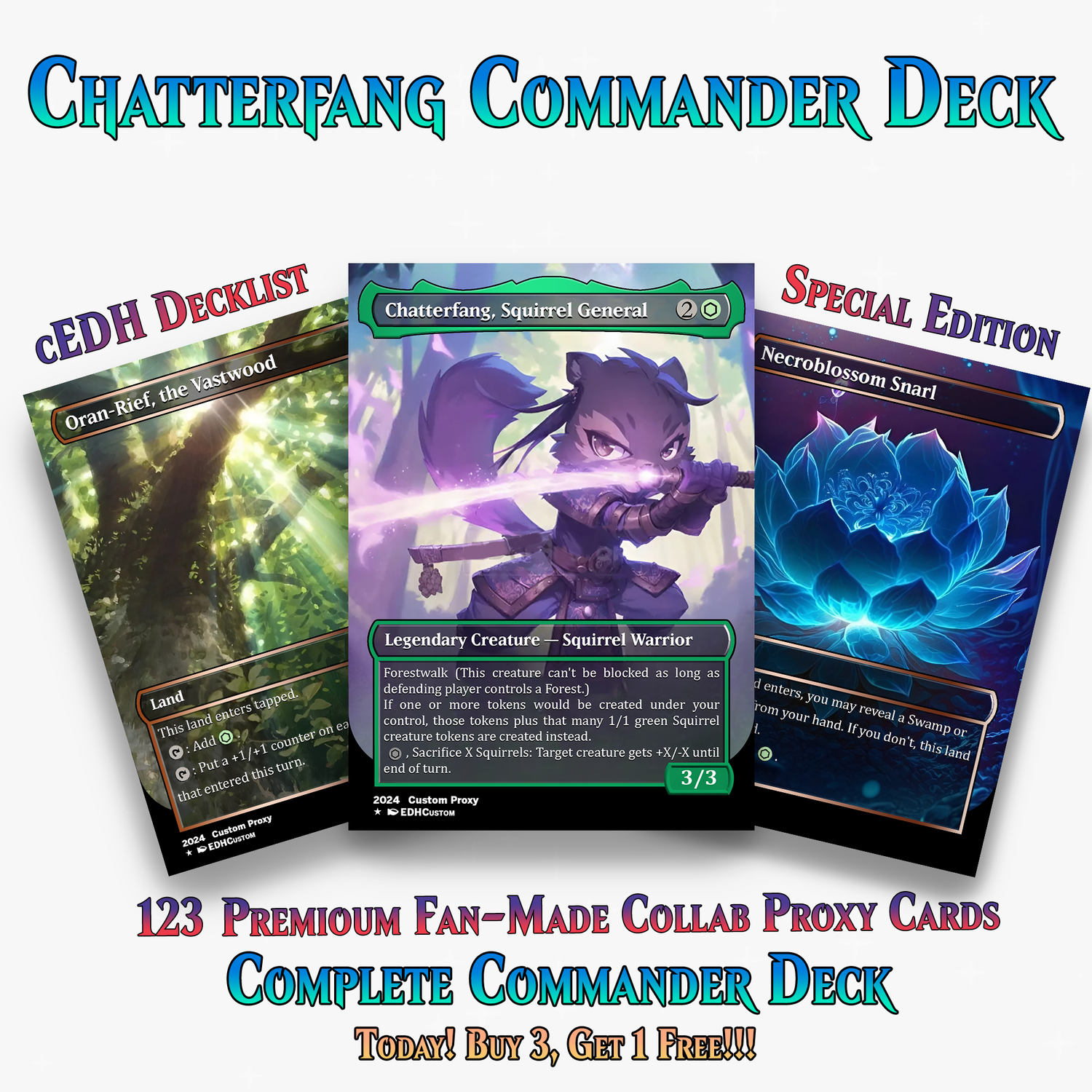 Squirrel Tribal Chatterfang Commander Deck | 123+ Cards | ProxyTCG