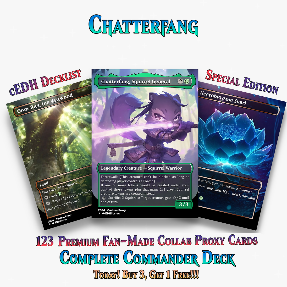 Squirrel Tribal Chatterfang Commander Deck | 123+ Cards | ProxyTCG