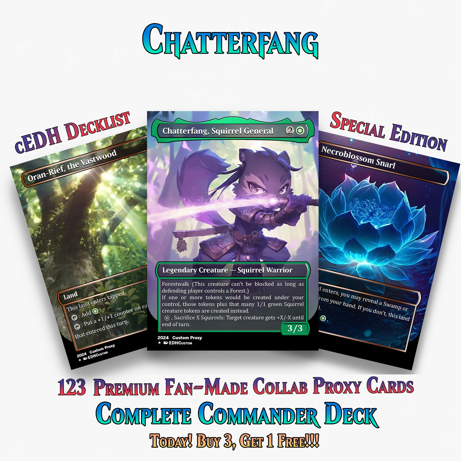 Squirrel Tribal Chatterfang Commander Deck | 123+ Cards | ProxyTCG