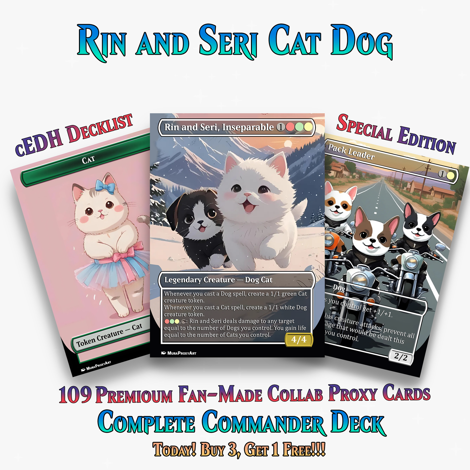 RIN AND SERI CAT DOG TRIBAL COMMANDER DECK – 109+ CARDS - ProxyTCG