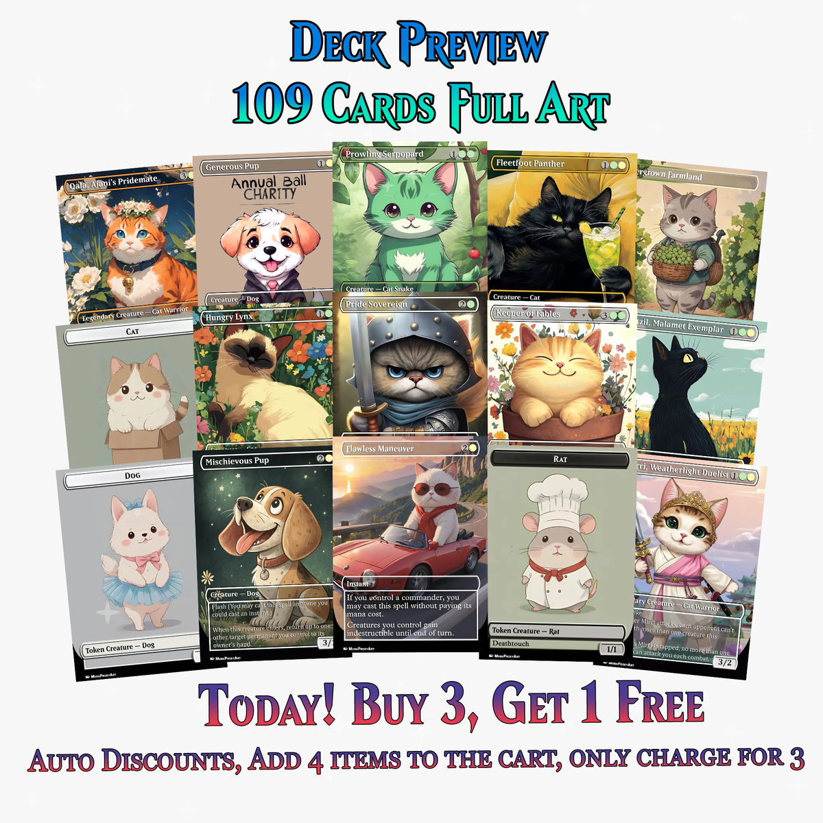 RIN AND SERI CAT DOG TRIBAL COMMANDER DECK – 109+ CARDS - ProxyTCG