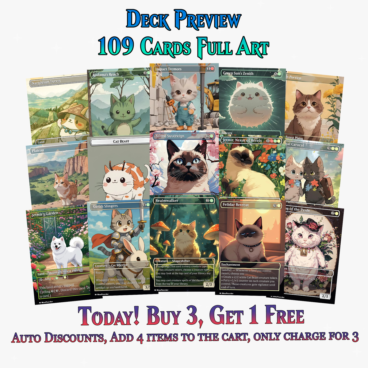 RIN AND SERI CAT DOG TRIBAL COMMANDER DECK – 109+ CARDS - ProxyTCG