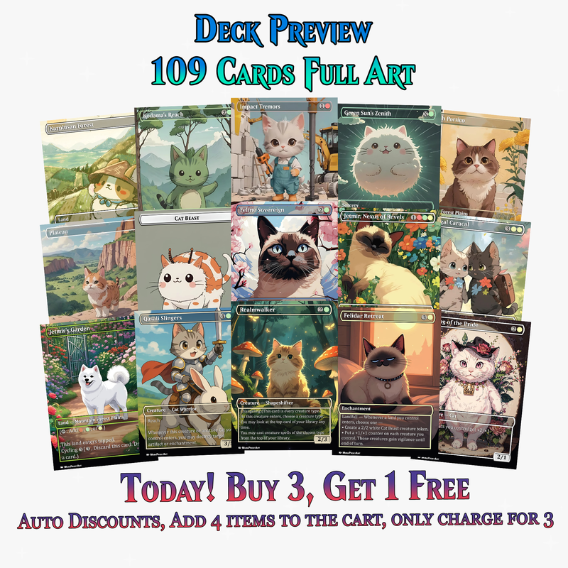RIN AND SERI CAT DOG TRIBAL COMMANDER DECK – 109+ CARDS - ProxyTCG