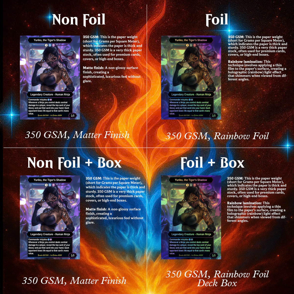 Yuriko Shadowblade Ninja Anime MTG Proxy Commander Deck – Premium Collector Set | 105 Cards | ProxyTCG