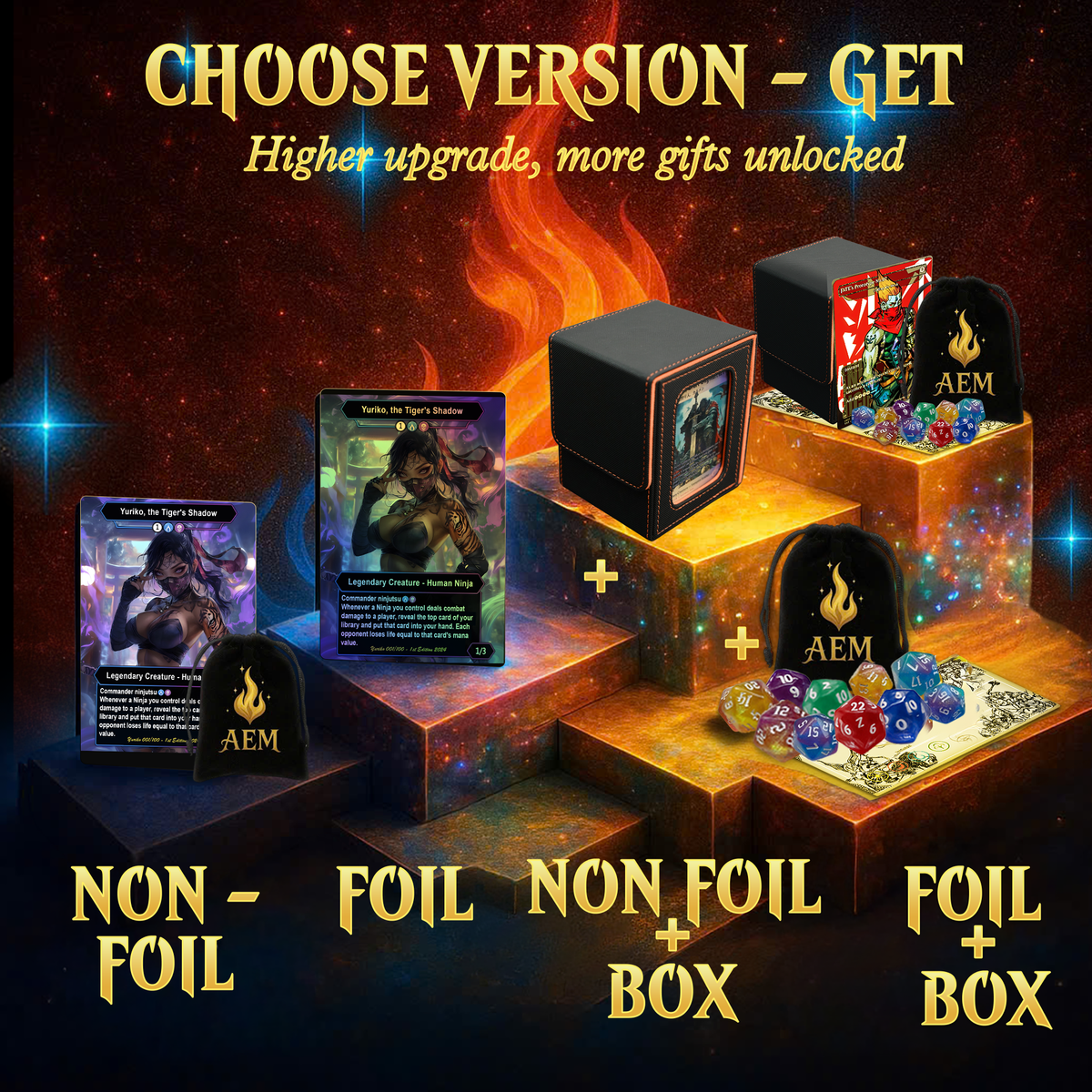 Yuriko Shadowblade Ninja Anime MTG Proxy Commander Deck – Premium Collector Set | 105 Cards | ProxyTCG