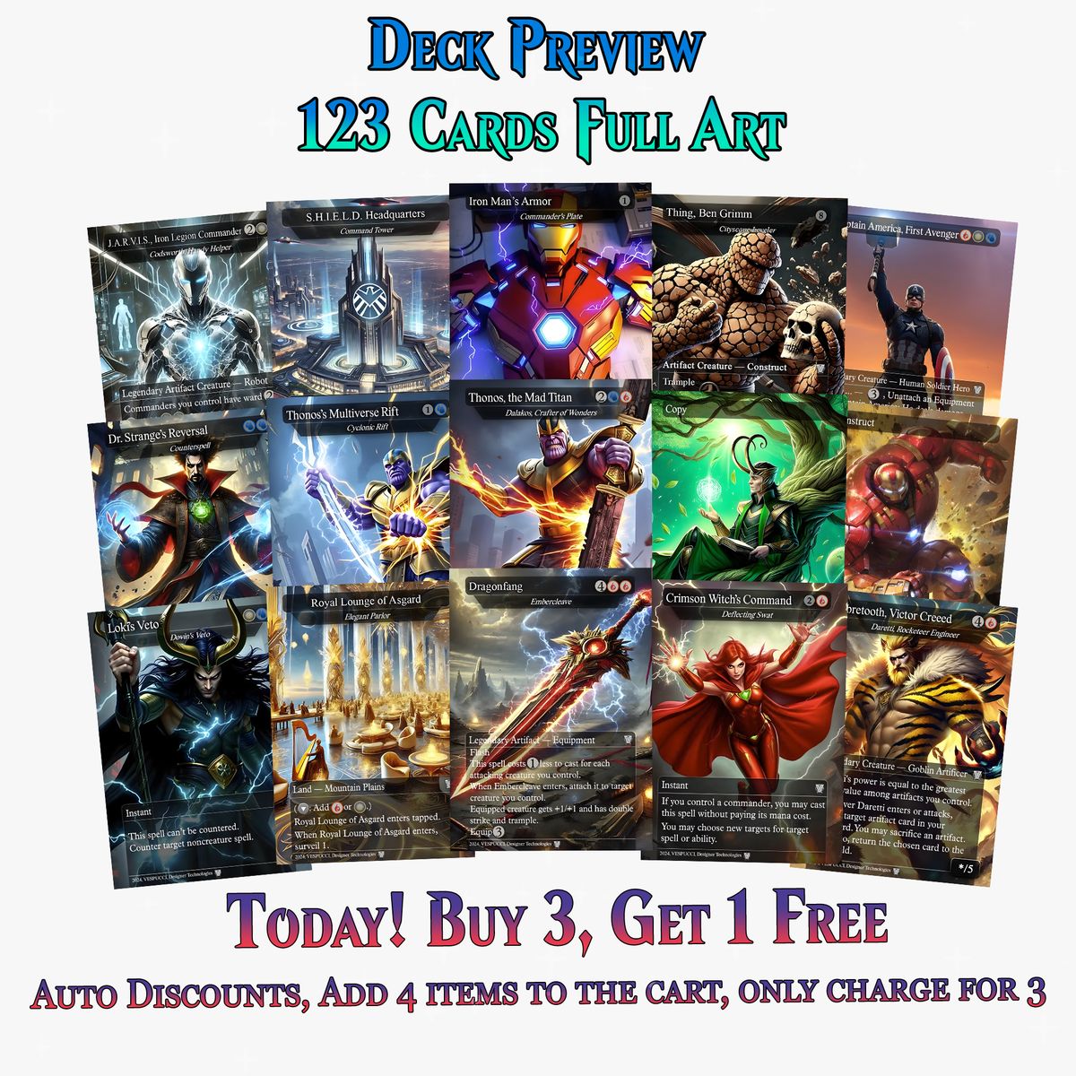 Marvel Proxy Commander Deck | 123 Cards | ProxyTCG