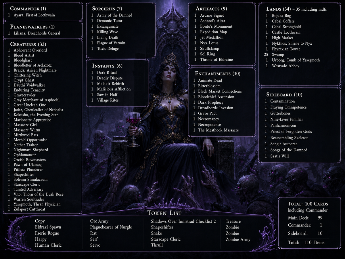 Ayara Death by 1000 Cuts Gothic Sacrifice 100+ Cards | ProxyTCG