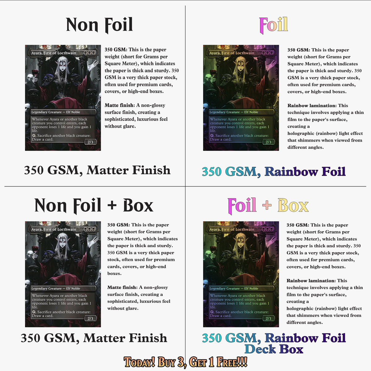 Ayara Death by 1000 Cuts Gothic Sacrifice 100+ Cards | ProxyTCG