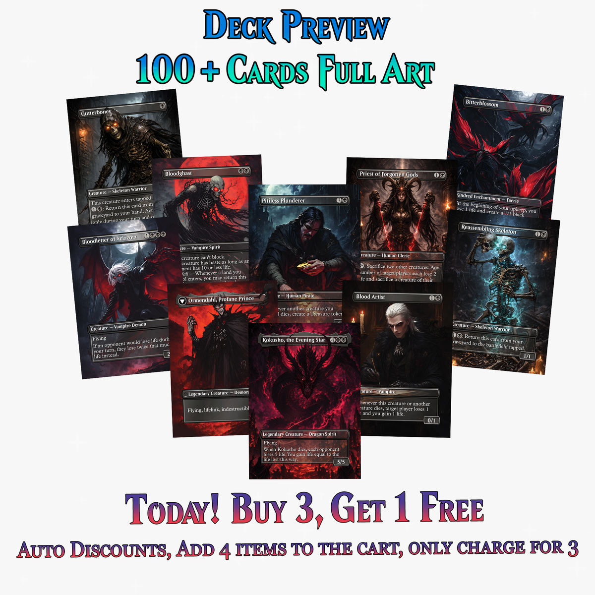| New | Ayara Death by 1000 Cuts Gothic Sacrifice 100+ Cards | ProxyTCG