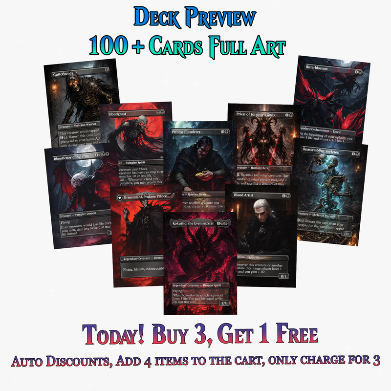 | New | Ayara Death by 1000 Cuts Gothic Sacrifice 100+ Cards | ProxyTCG