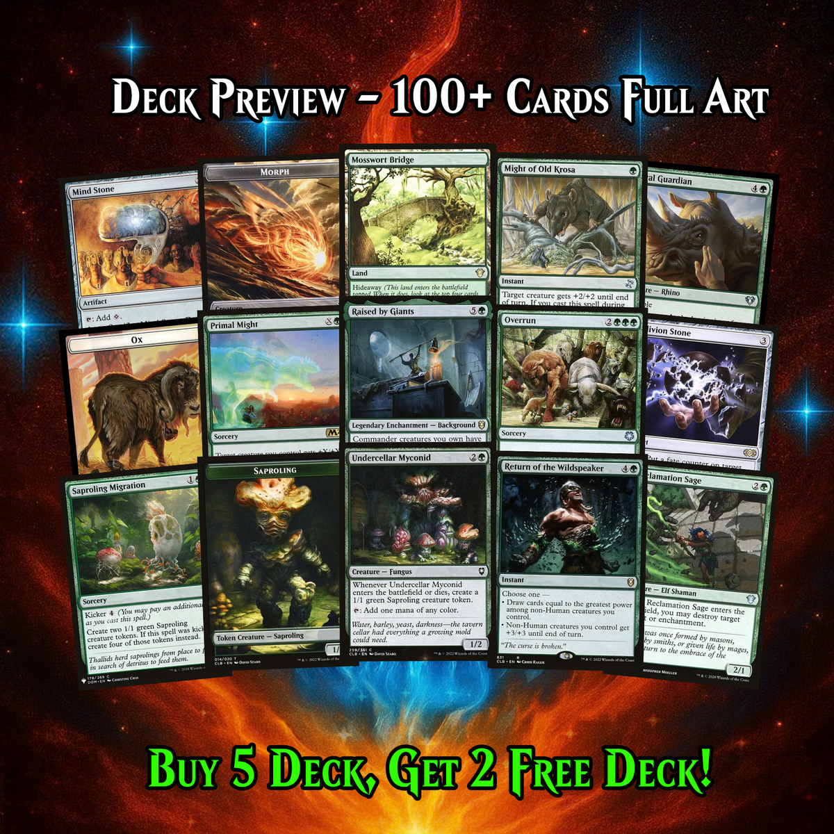 Shroofus Sproutsire Fungal Swarm Commander Deck | 108+ Cards | ProxyTCG