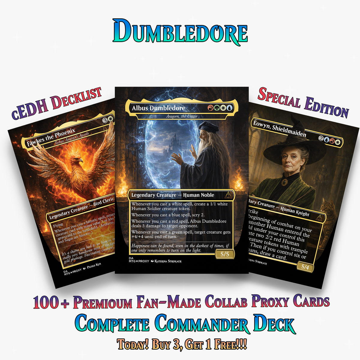 | New | Dumbledore Light Magic Commander Deck | 108+ Cards | ProxyTCG