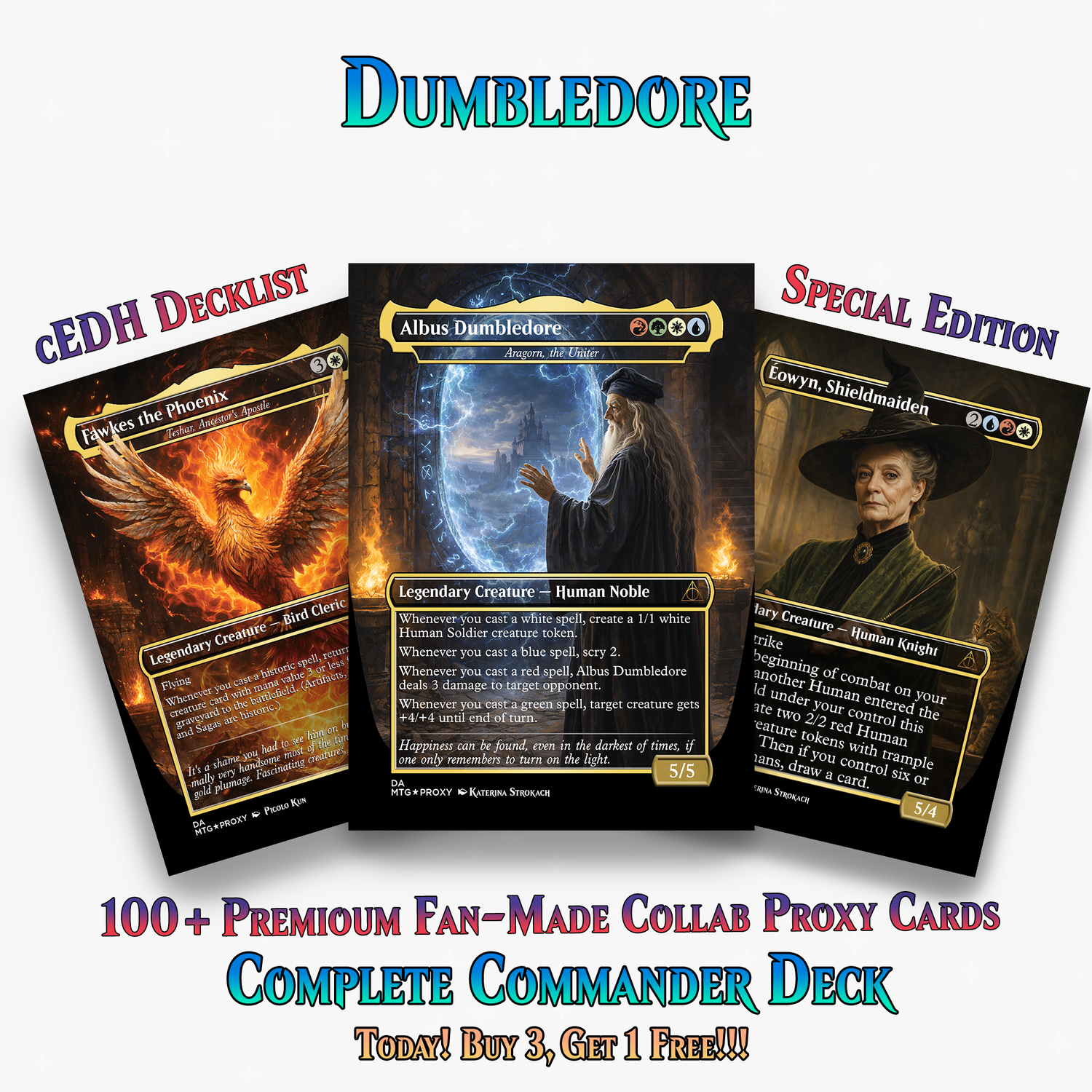 | New | Dumbledore Light Magic Commander Deck | 108+ Cards | ProxyTCG