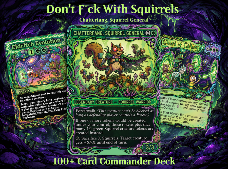 Chatterfang Squirrel Tribal Rick and Morty Inspired Commander Deck | 100-Card MTG Proxy EDH Set | ProxyTCG
