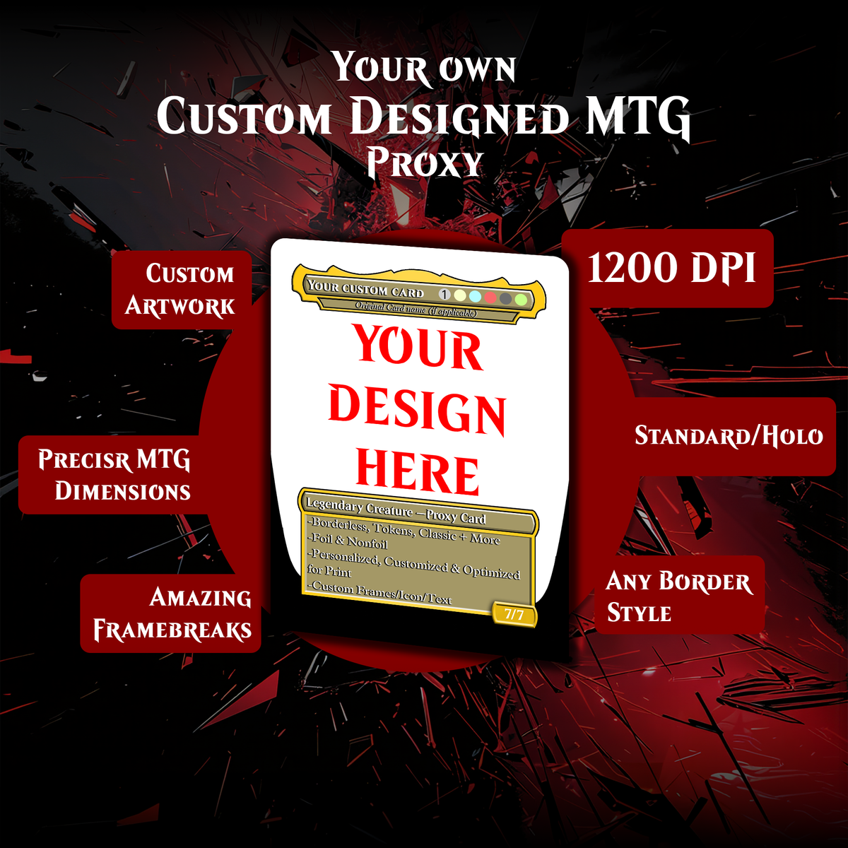 Custom Commander Deck | 120 Limited Cards + 10 Bonus Lands + Storage Box | ProxyTCG