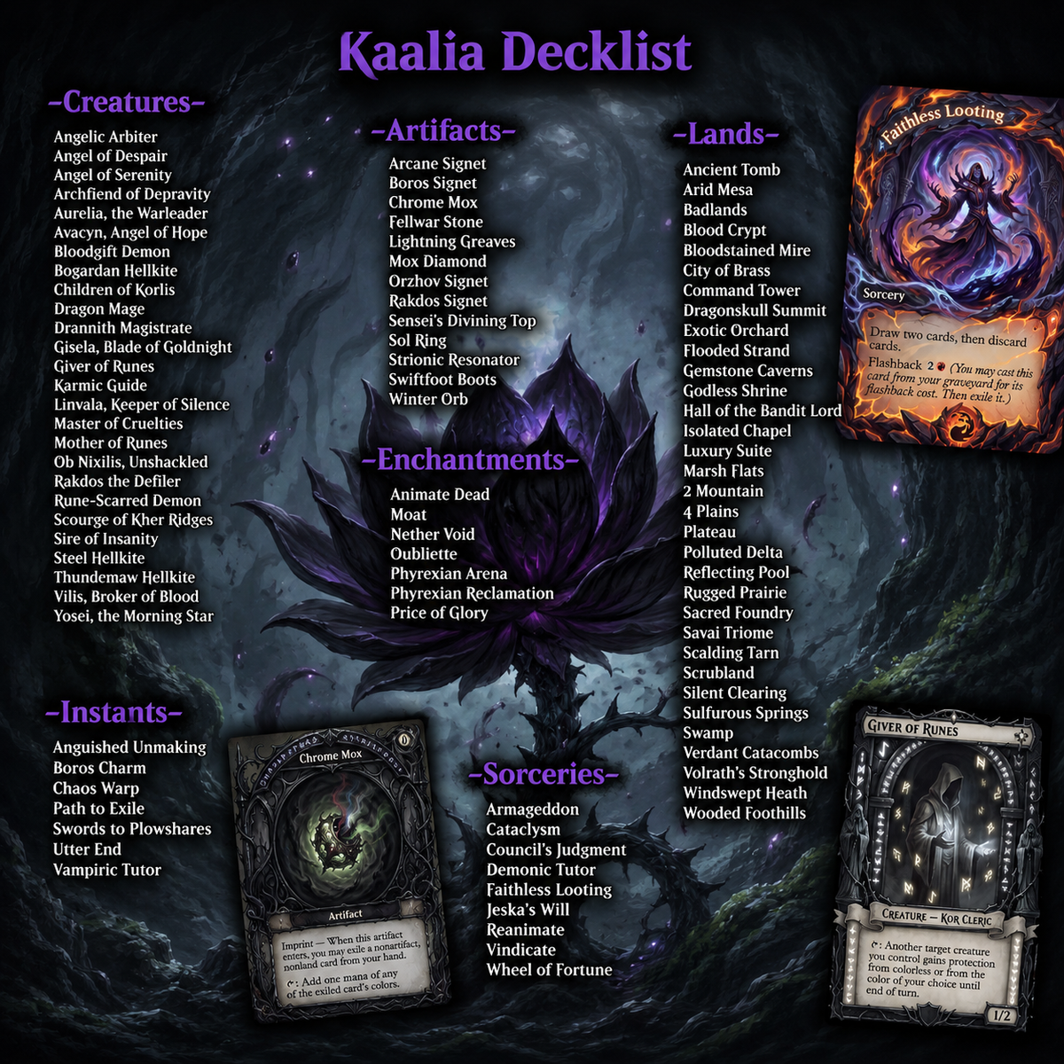 Wrath of Kaalia – Legendary Angel, Demon & Dragon Tribal Deck | 100 cards