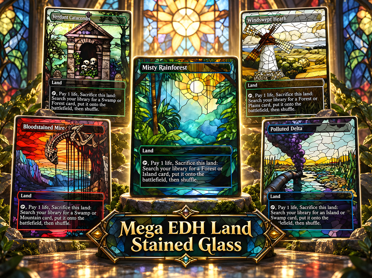 Stained Glass Mega EDH Land Pack | 55+ Cards | ProxyTCG — 1