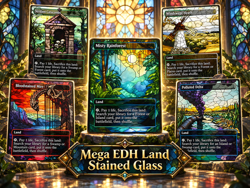 Stained Glass Mega EDH Land Pack | 55+ Cards | ProxyTCG — 1