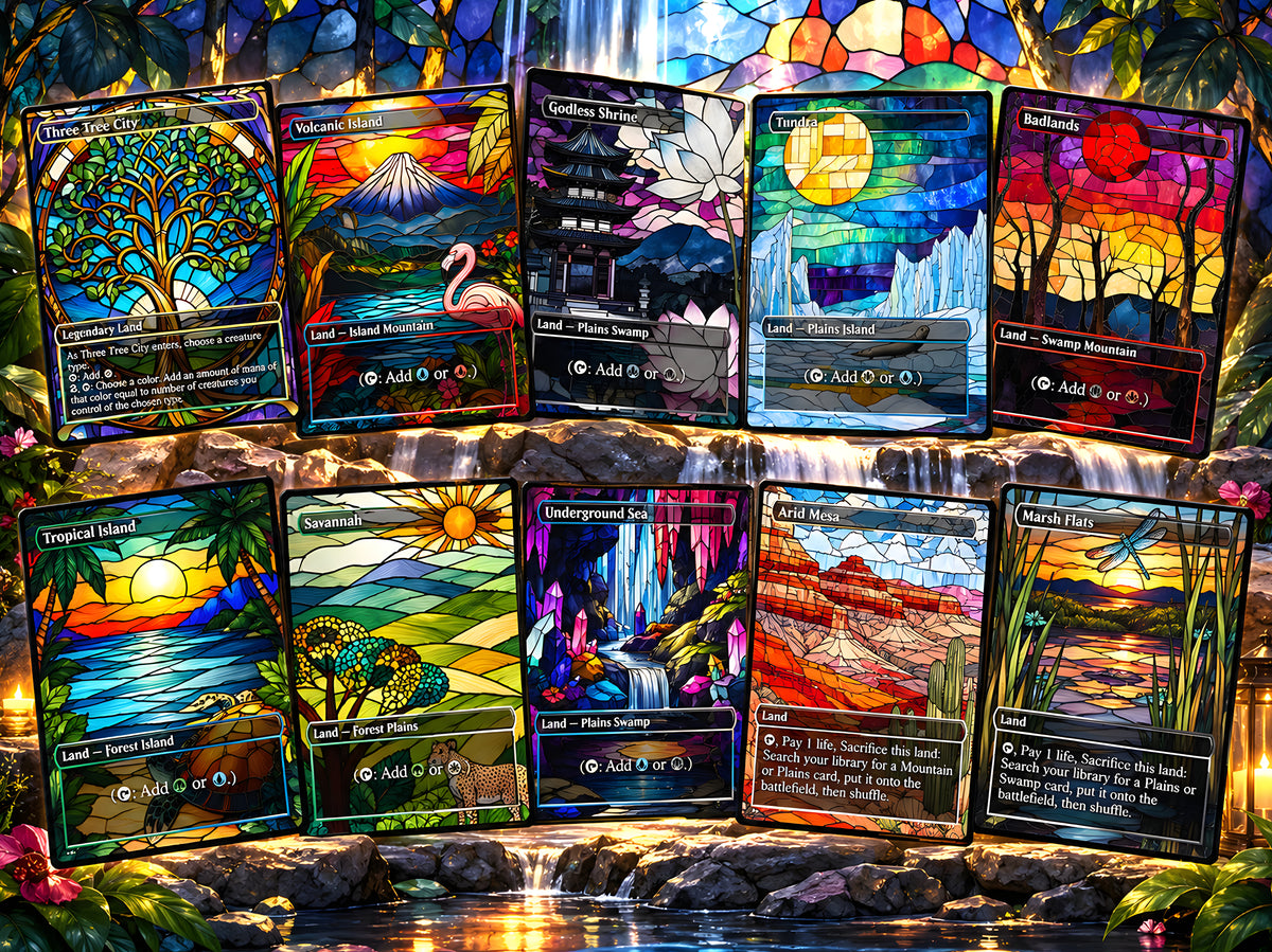 Stained Glass Mega EDH Land Pack | 55+ Cards | ProxyTCG — 2