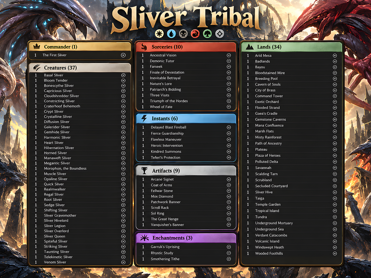 The First Sliver Custom Commander Deck | 115+ Cards | ProxyTCG — 5