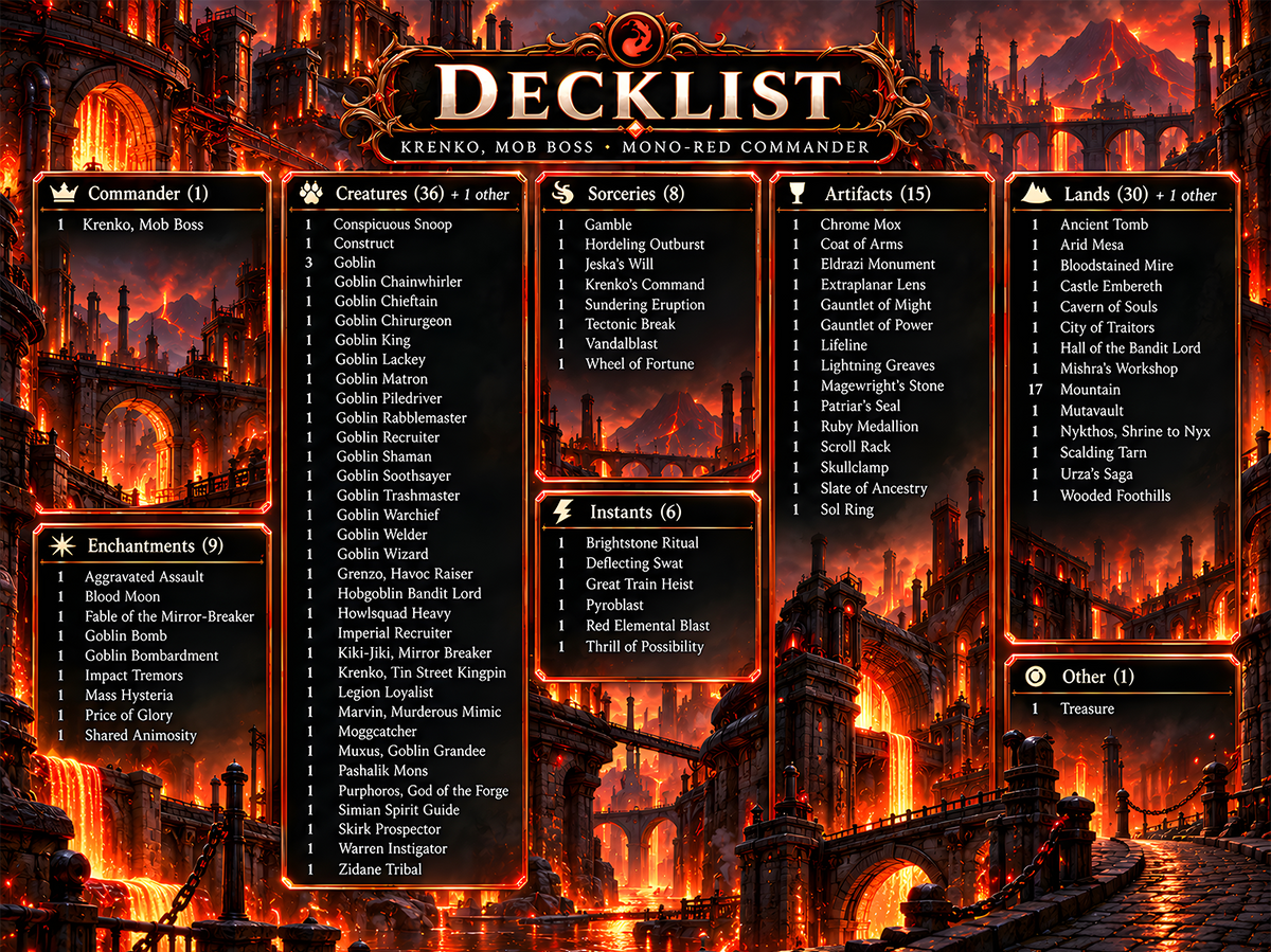 KRENKO GOBLIN TRIBAL COMMANDER DECK – 112+ CARDS - ProxyTCG — 5