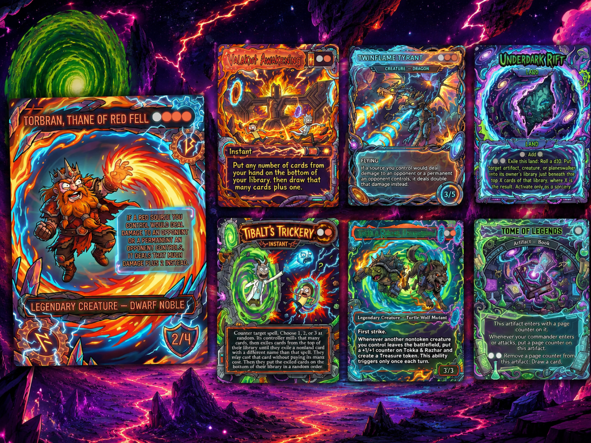 Norin the Wary Rick and Morty Inspired | 100+ Card MTG Proxy EDH Set | Chaotic Burn Deck | ProxyTCG