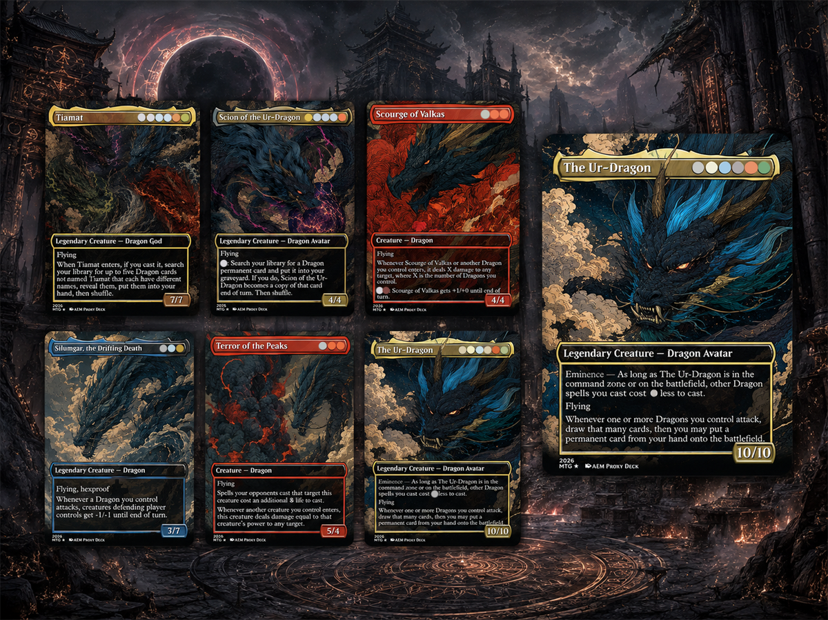 The Ur-Dragon | 5-Color Dragon Tribal Commander Proxy Deck | 100 Cards | ProxyTCG