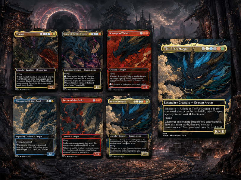 The Ur-Dragon | 5-Color Dragon Tribal Commander Proxy Deck | 100 Cards | ProxyTCG